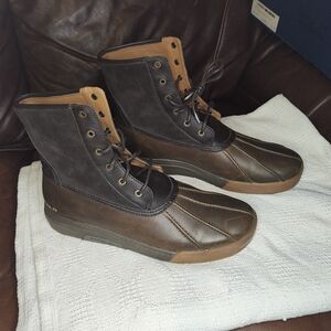 Polo by Ralph Lauren Dark Brown and Tan Rain Boots